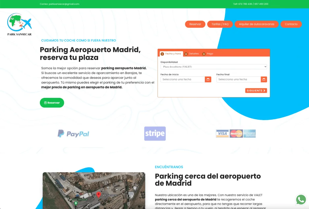 Web de Park Sansecar